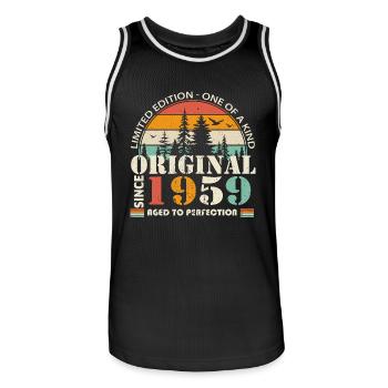 1959: Vintage Legend for the 65th Anniversary - Men's Basketball Jersey - black/white - Front - AI Model Male 185 dark (185cm)