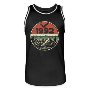 Vintage 1992 Classic 1992 Retro 1992 Gift 1992 - Men's Basketball Jersey - black/white - Front - AI Model Male 185 dark (185cm)