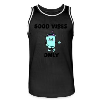 drink cartoon vibes - Männer Basketball-Trikot - Schwarz/Weiß - Vorne - AI Model Male 185 dark (185cm)