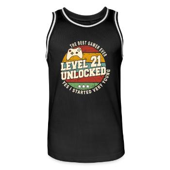 Original 2003 21e Anniversaire Cadeau Retro - Maillot de basket Homme - noir/blanc - Devant - AI Model Male 185 dark (185cm)