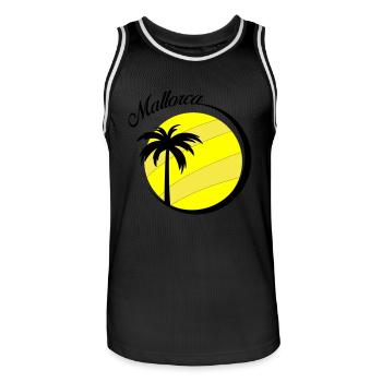 Majorca - Men's Basketball Jersey - black/white - Front - AI Model Male 185 dark (185cm)