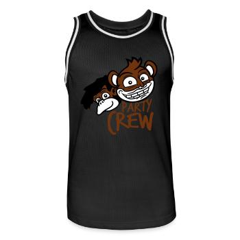 Monkey Party Crew Monkeys Celebrate Team Friends Saying - Men's Basketball Jersey - black/white - Front - AI Model Male 185 dark (185cm)