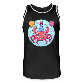 crabe crabe anniversaire bébé - Maillot de basket Homme - noir/blanc - Devant - AI Model Male 185 dark (185cm)