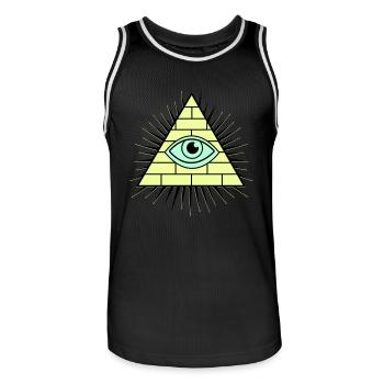 Illuminati Pyramid - Men's Basketball Jersey - black/white - Front - AI Model Male 185 dark (185cm)