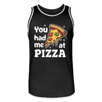 Pizza Italie Restauration rapide - Maillot de basket Homme - noir/blanc - Devant - AI Model Male 185 dark (185cm)