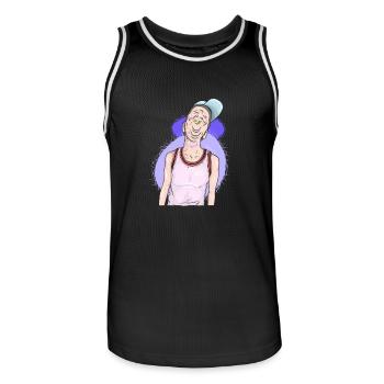 Cooles Kind - Männer Basketball-Trikot - Schwarz/Weiß - Vorne - AI Model Male 185 dark (185cm)