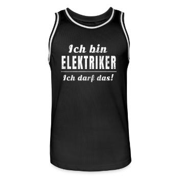 Ich bin Elektriker, ich darf das! - Männer Basketball-Trikot - Schwarz/Weiß - Vorne - AI Model Male 185 dark (185cm)