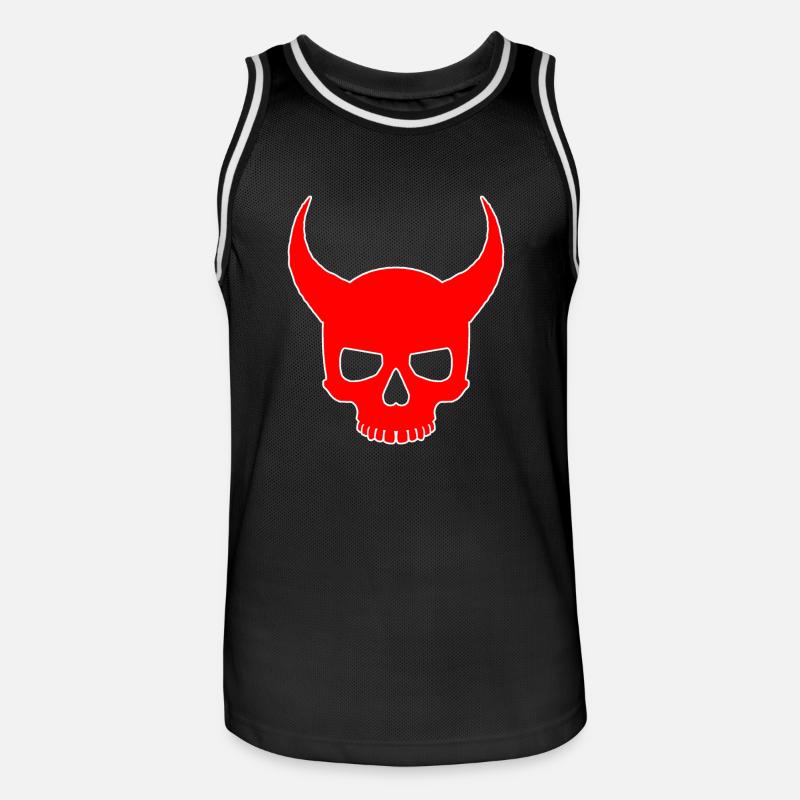 Devil Skull - Männer Basketball-Trikot - Schwarz/Weiß