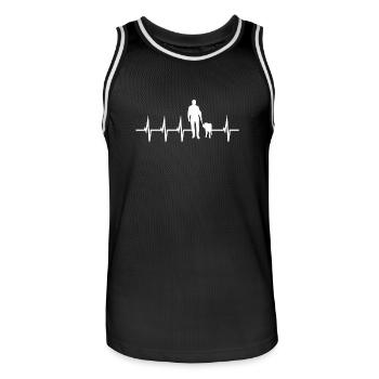 Herzschlag Herzlinie Herzfrequenz Gassi gehen Hund - Männer Basketball-Trikot - Schwarz/Weiß - Vorne - AI Model Male 185 dark (185cm)