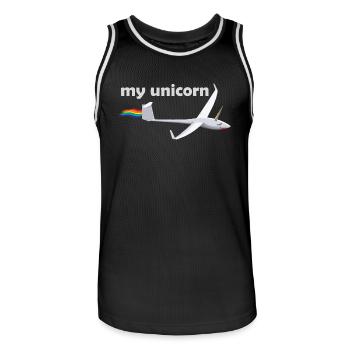 planeurs licorne glisse cadeau licorne - Maillot de basket Homme - noir/blanc - Devant - AI Model Male 185 dark (185cm)