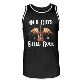 Alte Jungs rocken immer noch Grafik - Männer Basketball-Trikot - Schwarz/Weiß - Vorne - AI Model Male 185 dark (185cm)