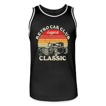 Retro Car Club Legende Classic - Männer Basketball-Trikot - Schwarz/Weiß - Vorne - AI Model Male 185 dark (185cm)