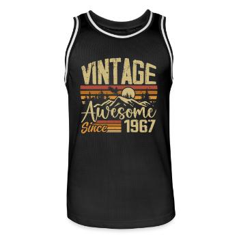 Vintage 1967 Retro 1967 Birthday Gift - Men's Basketball Jersey - black/white - Front - AI Model Male 185 dark (185cm)