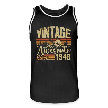 Vintage 1946 Retro 1946 Birthday Gift - Men's Basketball Jersey - black/white - Front - AI Model Male 185 dark (185cm)