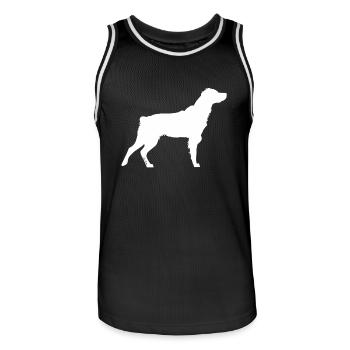 arc en ciel Epagneul Breton blanc - Maillot de basket Homme - noir/blanc - Devant - AI Model Male 185 dark (185cm)