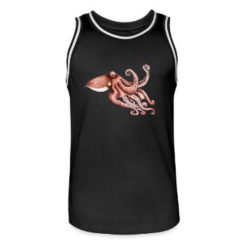 Octopus - Octopus vulgaris - Octopus Poulpe Pieuvre - Men's Basketball Jersey - black/white - Front - AI Model Male 185 dark (185cm)
