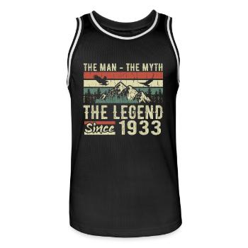 Retro 1933 Vintage - 1933 Geburtstagsgeschenk - Männer Basketball-Trikot - Schwarz/Weiß - Vorne - AI Model Male 185 dark (185cm)