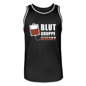 Blutgruppe Whisky | Whiskey Alkohol JGA Party Fun - Männer Basketball-Trikot - Schwarz/Weiß - Vorne - AI Model Male 185 dark (185cm)