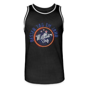 Muttertag! - Männer Basketball-Trikot - Schwarz/Weiß - Vorne - AI Model Male 185 dark (185cm)