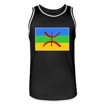 Amazigh - Maillot de basket Homme - noir/blanc - Devant - AI Model Male 185 dark (185cm)