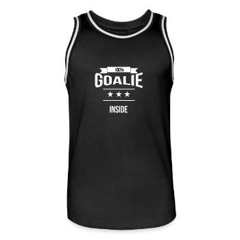 Cadeau de sport père ami copine gardien de but - Maillot de basket Homme - noir/blanc - Devant - AI Model Male 185 dark (185cm)
