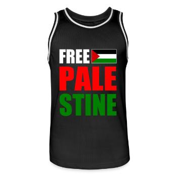 Free palestine - Männer Basketball-Trikot - Schwarz/Weiß - Vorne - AI Model Male 185 dark (185cm)