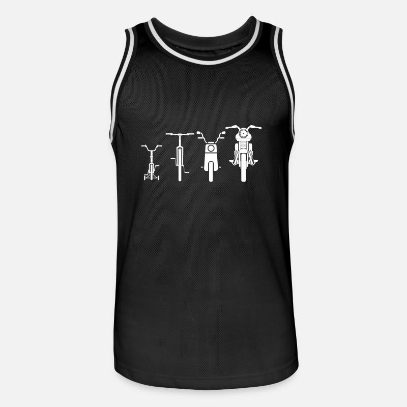 Motorrad Evolution - Geschenk - Männer Basketball-Trikot - Schwarz/Weiß