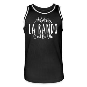 Wandern ist Leben. Humor, Leidenschaft, Wandern - Männer Basketball-Trikot - Schwarz/Weiß - Vorne - AI Model Male 185 dark (185cm)