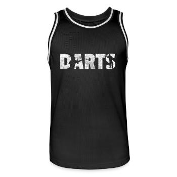 Darts shirt Geschenk Dartspieler - Männer Basketball-Trikot - Schwarz/Weiß - Vorne - AI Model Male 185 dark (185cm)
