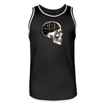 Analog Modular Skull für Synth Nerd - Männer Basketball-Trikot - Schwarz/Weiß - Vorne - AI Model Male 185 dark (185cm)