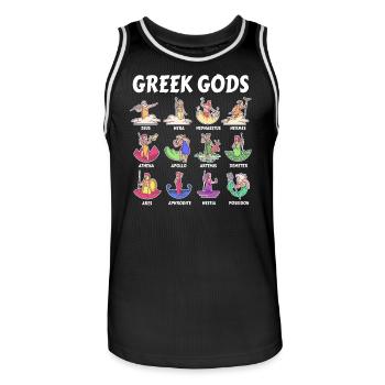 Greek Mythology Gods - Ancient Gods of Greece - Men's Basketball Jersey - black/white - Front - AI Model Male 185 dark (185cm)