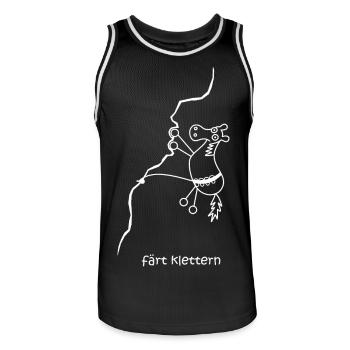 färt klettern, klettert, Pferd mit Rädern, climb - Männer Basketball-Trikot - Schwarz/Weiß - Vorne - AI Model Male 185 dark (185cm)