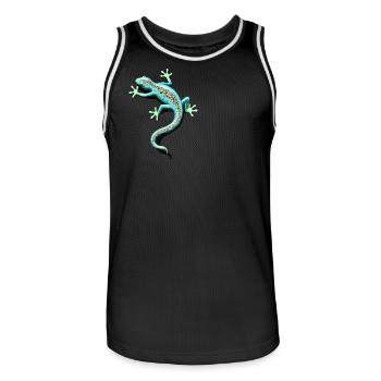 spotted gecko - Men's Basketball Jersey - black/white - Front - AI Model Male 185 dark (185cm)