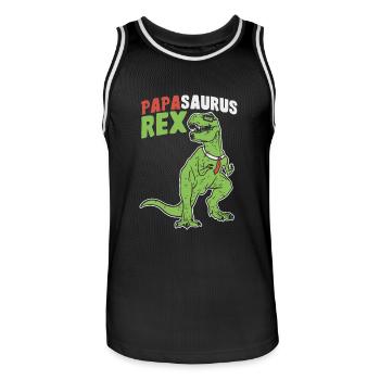 Papasaurus Rex - Vatertag Herrentag Männertag Papa - Männer Basketball-Trikot - Schwarz/Weiß - Vorne - AI Model Male 185 dark (185cm)