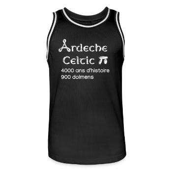 Ardeche celtic 3 - Maillot de basket Homme - noir/blanc - Devant - AI Model Male 185 dark (185cm)