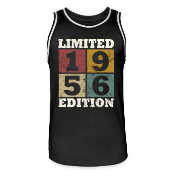 Vintage Gift 1956 Anniversary Limited Edition - Men's Basketball Jersey - black/white - Front - AI Model Male 185 dark (185cm)