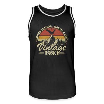 Vintage 1993 Cadeau Anniversaire Née en 1993 - Maillot de basket Homme - noir/blanc - Devant - AI Model Male 185 dark (185cm)