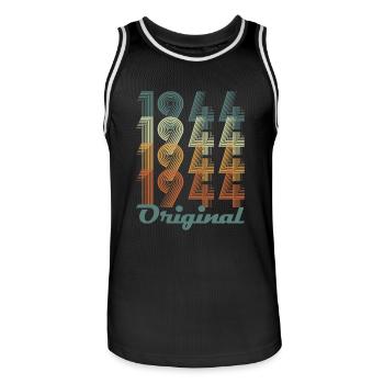Original 1944 Vintage Cadeau Anniversaire - Maillot de basket Homme - noir/blanc - Devant - AI Model Male 185 dark (185cm)