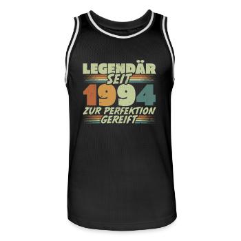Legendär seit 1994 Jahrgang Geburtstag Geschenk - Männer Basketball-Trikot - Schwarz/Weiß - Vorne - AI Model Male 185 dark (185cm)