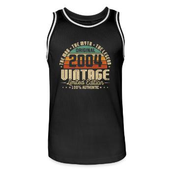 Vintage 2004 Jahrgang Geburtstagsgeschenk Retro - Männer Basketball-Trikot - Schwarz/Weiß - Vorne - AI Model Male 185 dark (185cm)
