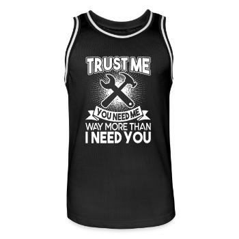 Mechanic Mechanic You Need Me - Men's Basketball Jersey - black/white - Front - AI Model Male 185 dark (185cm)