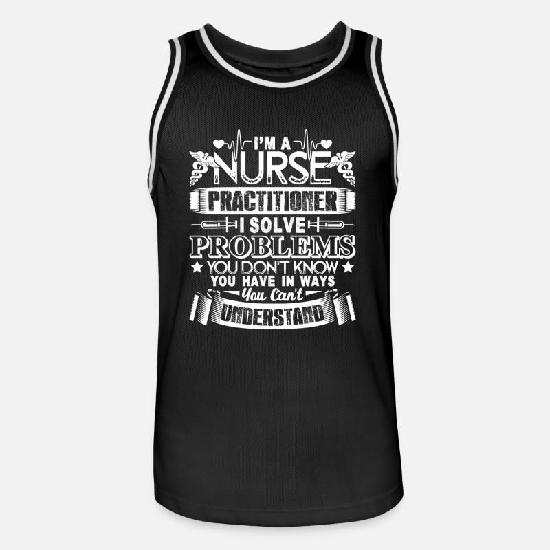 Nurse Practitioner Solve Problems - Men's Basketball Jersey - black/white