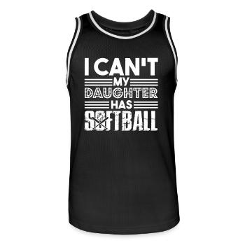 Softball I Can't My Daughter Has Softball - Men's Basketball Jersey - black/white - Front - AI Model Male 185 dark (185cm)