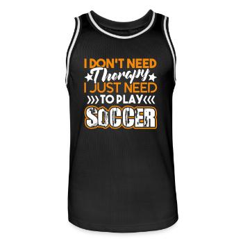 Soccer I just Need To Play Soccer - Men's Basketball Jersey - black/white - Front - AI Model Male 185 dark (185cm)