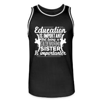 Taekwondo Being A Taekwondo Sister Is Importanter - Men's Basketball Jersey - black/white - Front - AI Model Male 185 dark (185cm)