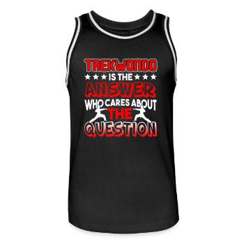 Taekwondo Taekwondo Is The Answer - Men's Basketball Jersey - black/white - Front - AI Model Male 185 dark (185cm)