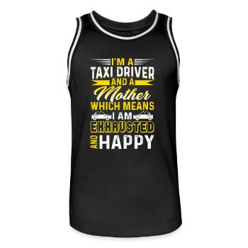 I'm A Taxi Driver And A Mother - Men's Basketball Jersey - black/white - Front - AI Model Male 185 dark (185cm)