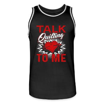 Quilting Talk To Me - Men's Basketball Jersey - black/white - Front - AI Model Male 185 dark (185cm)