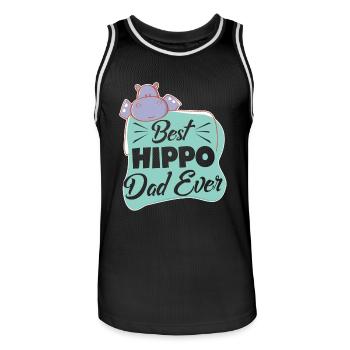 Best Hippo Dad Ever - Men's Basketball Jersey - black/white - Front - AI Model Male 185 dark (185cm)