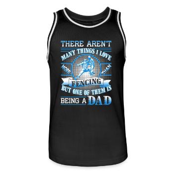 Love Being A Fencing Dad - Men's Basketball Jersey - black/white - Front - AI Model Male 185 dark (185cm)